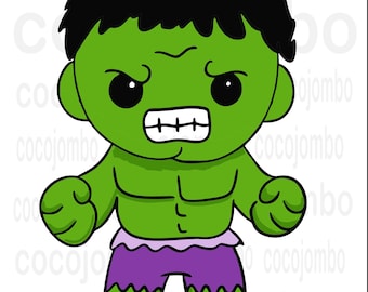 Baby Hulk Clipart (svg, png, eps, dxf) (Digital Download)
