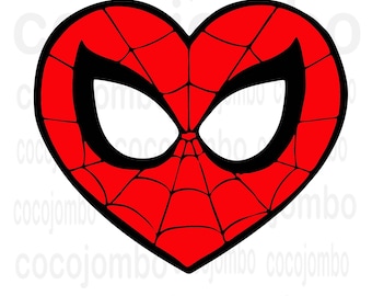 Coeur de Spiderman, Clipart Spiderman, Spiderman couper des fichiers pour le circuit, Silhouette de Spiderman, Spiderman Png, Spiderman Svg, tête de Spiderman