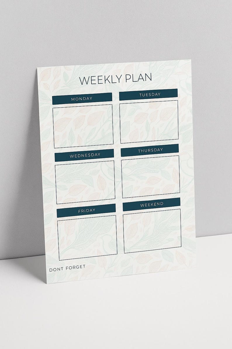 Minimalist Weekly Planner Printable | A4 & US Letter PDF | Undated ...