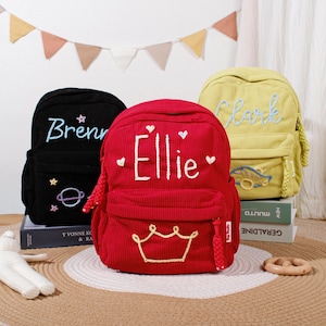 Personalized Name Embroidery Backpack: Custom Toddler Preschool Bag - Cute School Gift for Boys and Girls