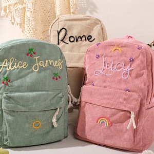 Personalisierte Cord-Schultaschen für Kinder: Handgefertigt und individuell bestickt für Kleinkinder bis Jugendliche