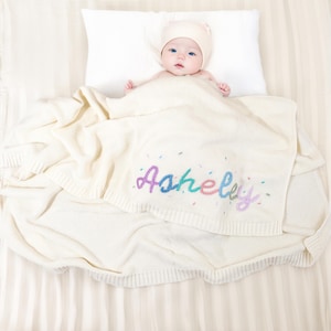 Personalized Cherished Baby Blanket: Hand-Embroidered Ultra-Soft Name Keepsake, Newborn Nursery Essential