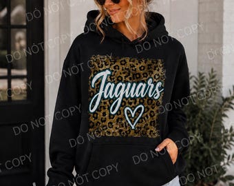 Jaguars PNG | Teal Leopard Print Jaguars Design | Game Day Sublimation PNG | Jacksonville Inspired Shirt Design | Digital Download