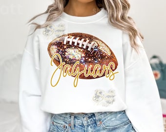 Jaguars Football PNG | Glitter Football PNG | Game Day Football Design | Jaguars Sublimation PNG | Football Mom | Instant download