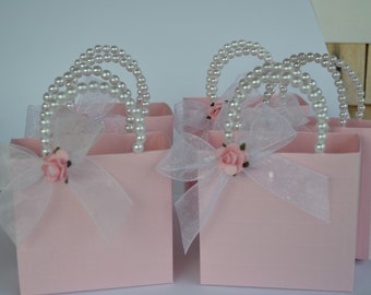 pink favor bags with handles