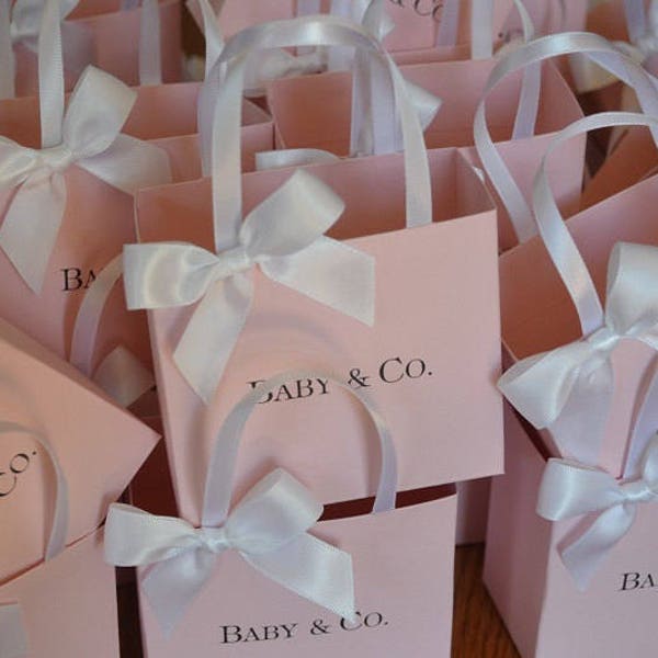 Pink party favor bags