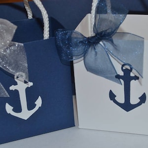 Nautical Party favor bags anchor with rope handles image 1