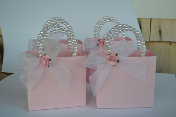 pink favor bags with handles