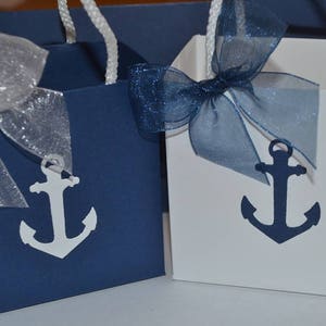 Nautical Party favor bags anchor with rope handles image 2