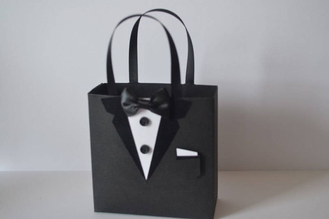 Groomsmen Gift Bags/proposal Bag/tuxedo Gift Bag Groomsmen Etsy