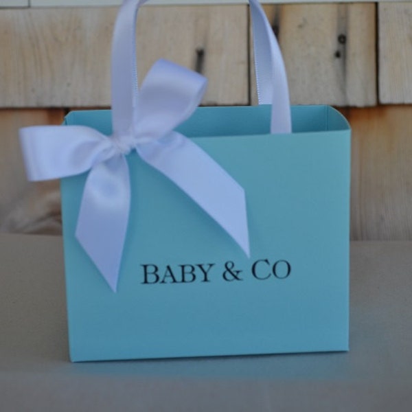 Blue party favor bags for your baby shower