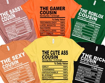 Personalized Cousin Crew T-Shirt: Family Reunion Nutrition Facts