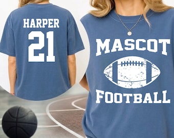 Camiseta de fútbol personalizada con nombre y número en colores cómodos, camiseta para mamás de futbolistas, regalo personalizado de camiseta de jugador, camiseta para el día del partido, camiseta deportiva para la escuela secundaria