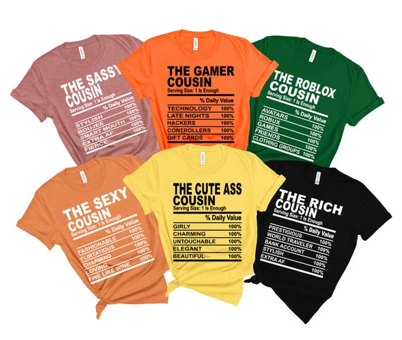 Personalized Cousin Crew T-Shirt: Family Reunion Nutrition Facts