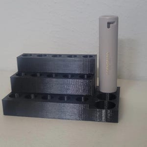 Scentbird New Vial Holder | Holds 15 Vial-Sized Spray Bottles + 3 Travel Cases | Perfume/Cologne Holder | Bathroom Organization