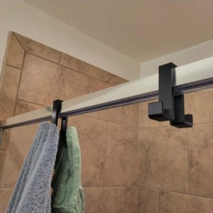 Linone 3-Pack Shower Door Hooks - No Drill Stainless Steel Towel Hooks For Frameless Glass Doors (12 In)