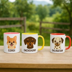Custom Dog Mug with Name | Personalized Coffee Cup | Cute Dog Lover Gift