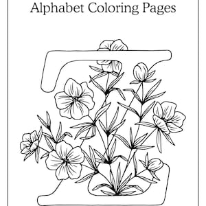 Dibujos para colorear del alfabeto de la A a la Z / 26 letras imprimibles para que los niños aprendan y se diviertan / Descarga digital en PDF