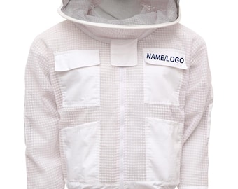 Custom Beekeeping Jacket with Veil – Breathable Mesh, Adult Size