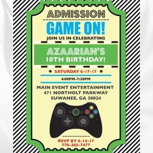 Gamer Birthday Party Invitation