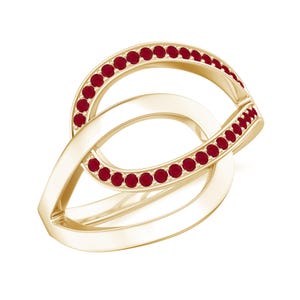July Birthstone Ruby Ring, Red Ruby CZ Infinity Ring In 925 Silver Ring, Criss Cross Rings for Women, Ruby Wedding Ring For Bridal Gifted