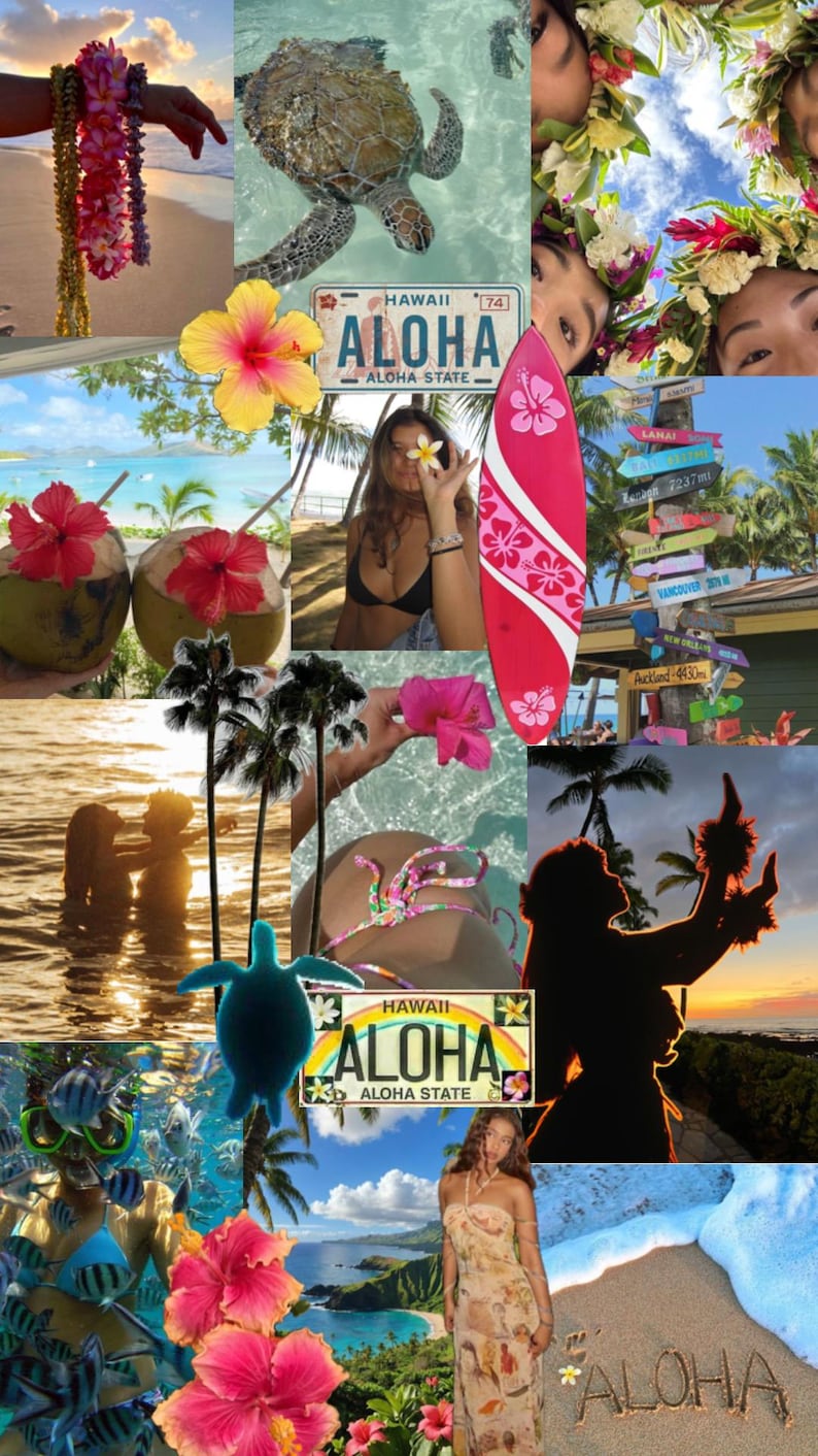 Hawaii Collage Poster - Etsy