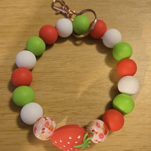 Strawberry wristlet/keychain