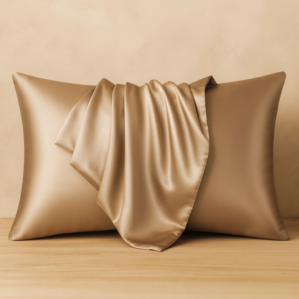 DuShow Satin-Seide-Kissenbezüge Mit Reißverschluss – 2 Stück, Weich Wie Seide, 50 X 76 Cm