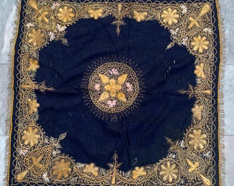 Vintage duk 3x3 broderad duk
