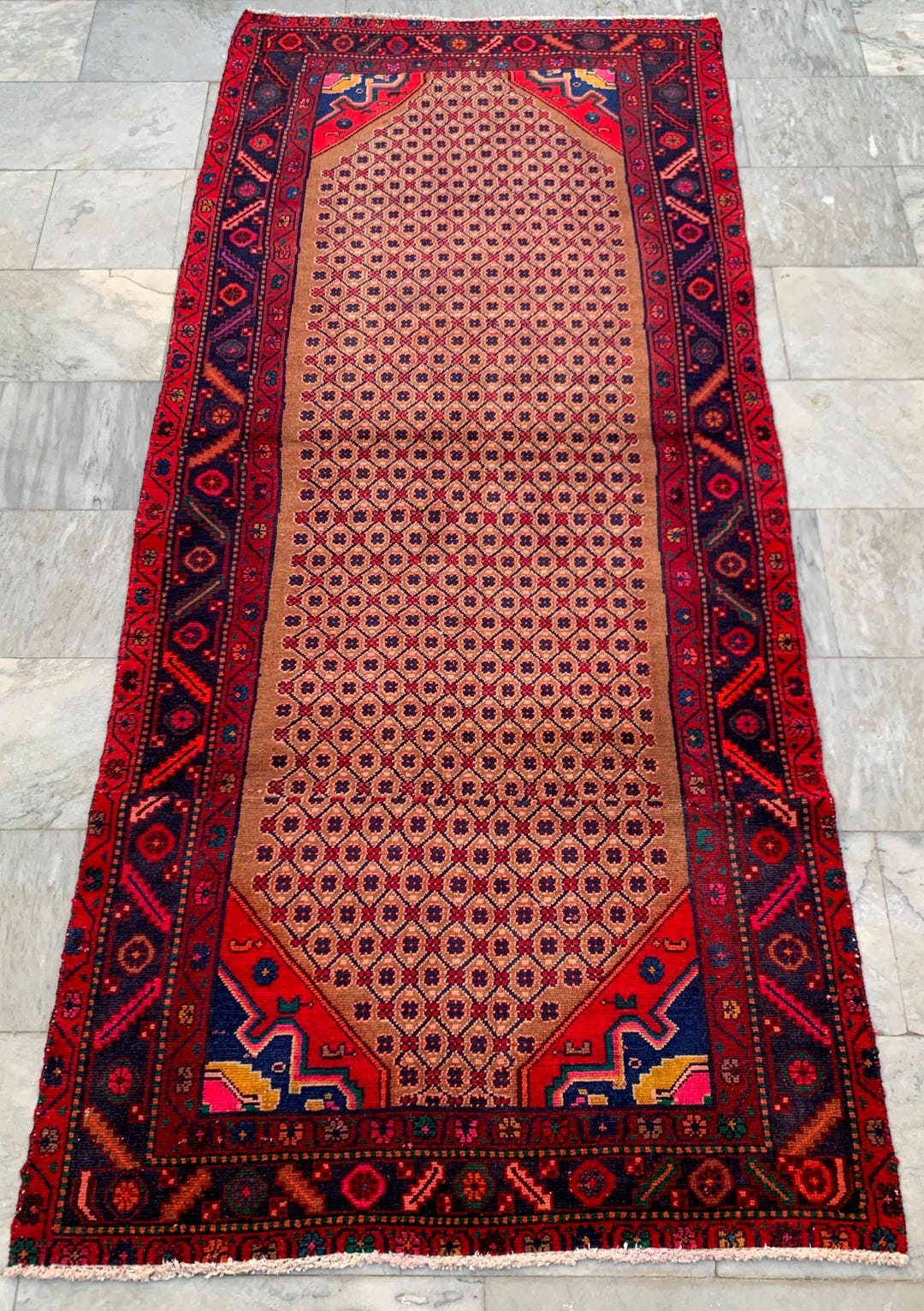 Vintage Afghan Runner Rug: 4x8 Ft Kitchen Hallway Large Runner Decor - Etsy