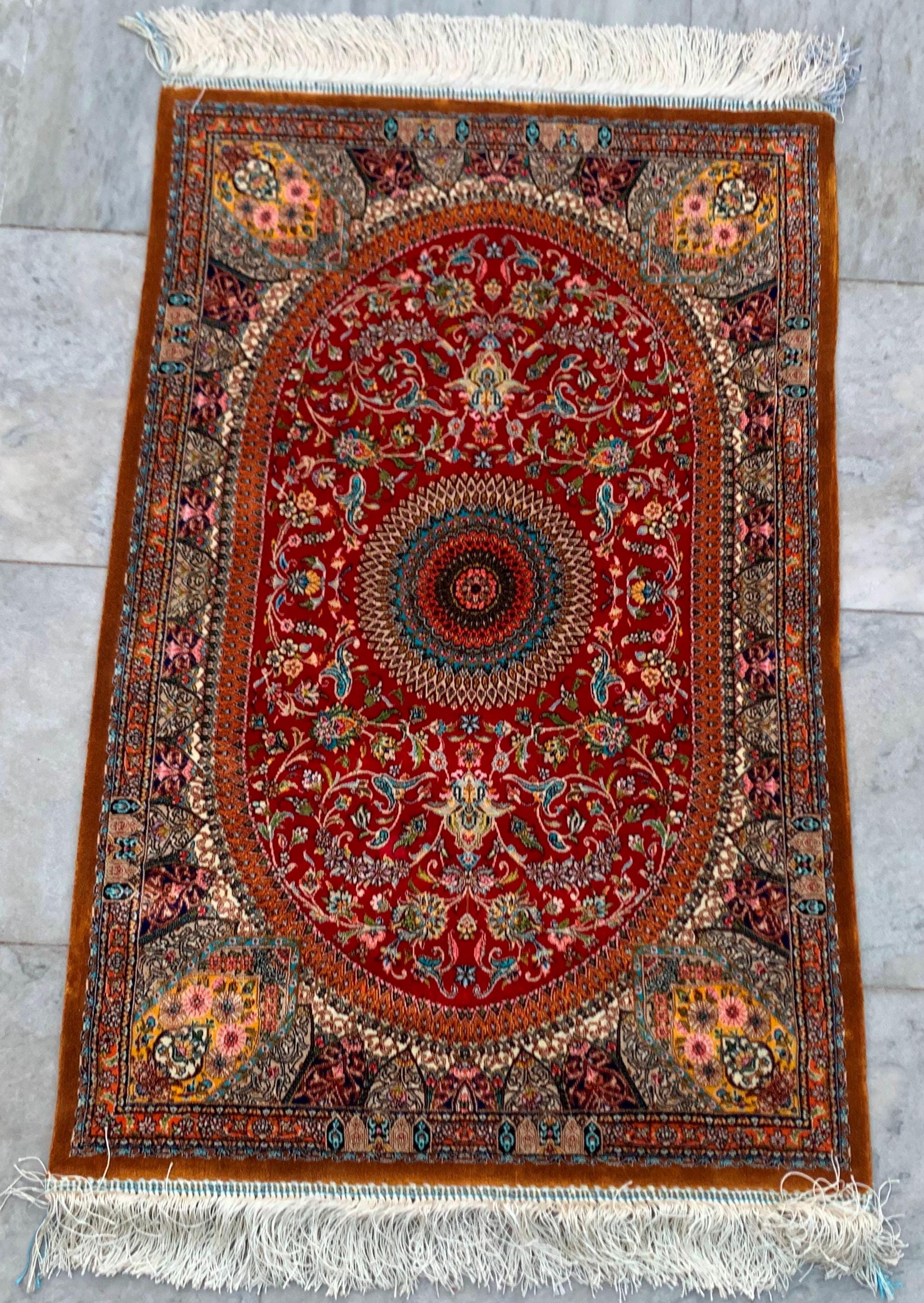 Tapis Design Silk Medallion Mini Tapis Pour Entrée Et Chambre À Coucher 2 X 3 Pi