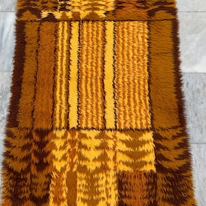 Vintage Swedish 2x4 ft: Soft Rug Hall way Fluffy Rug Home Decor