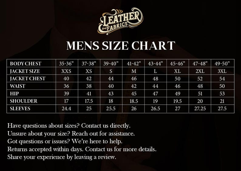 Men Us Letter Size Chart