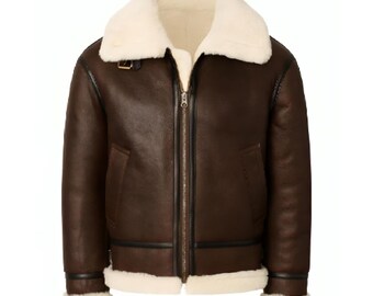 Vintage 90s US Army B3 Bomber Jacket: Sheepskin Leather Flight