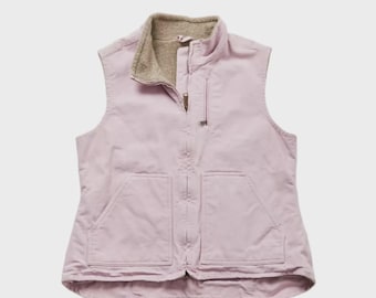 Vintage Carhartt Women's Sherpa Lined Pink Zip up Work Vest Size
