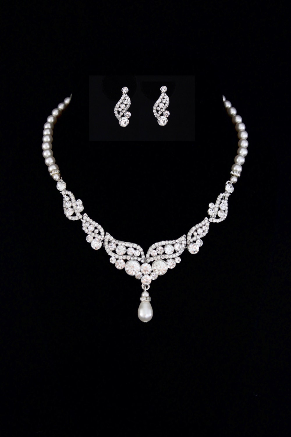 Bridal necklacebridal jewelrystatement necklacebridal pearl | Etsy