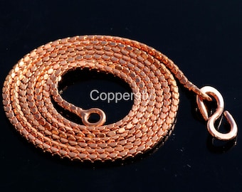Collar de trigo con cadena de cobre puro hecho a mano: joyería curativa, regalo de Año Nuevo 2026