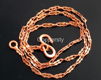 Handmade Copper Flower Chain Necklace: Healing copper Jewelry