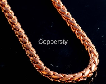 Pure Copper Chunky Chain Bracelet, Antique Finish, 3mm