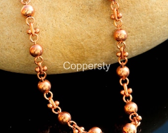 Solid Copper Ball Chain, Copper , Antique Finish, Thick 3mm Chunky Jewelry, Necklace, New Year Gift 2026