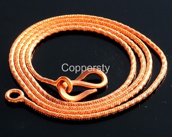 Pure Copper Chunky Chain Bracelet, Antique Finish, 2 mm