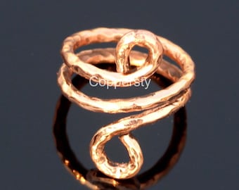 Finger Splint Band Ring Christmas Gift , Copper hammered design, Copper jewelry