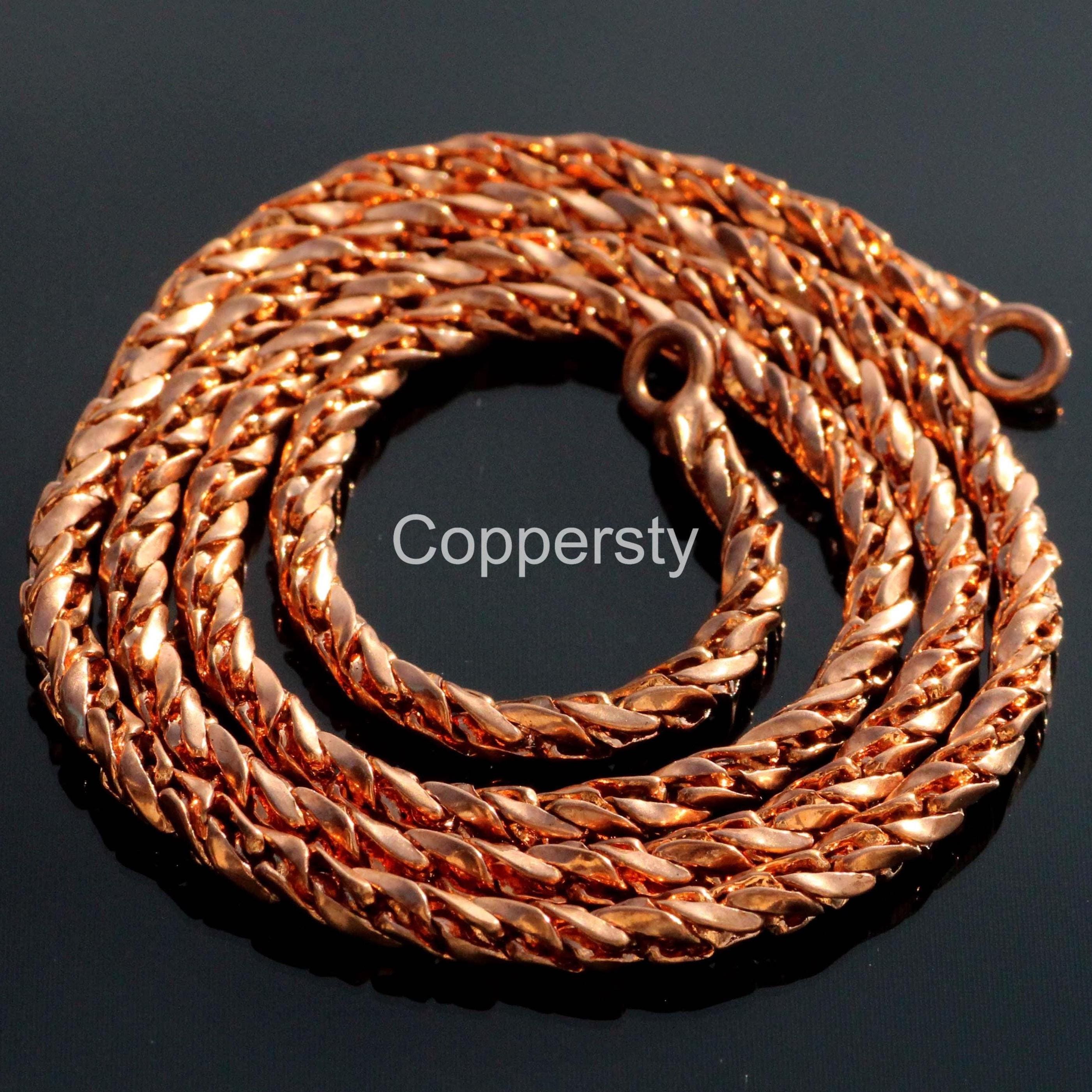 Collier Fantaisie Ethnique En Mailles Cuivrées - Longueur 41-45 Cm - Occasion