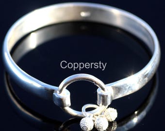 Regalo de Año Nuevo 2026, brazalete bohemio grueso de las Indias Occidentales hecho a mano en plata de ley 925.