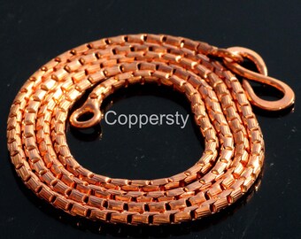 Pure Copper Chunky Chain Bracelet, Antique Finish, 2 mm