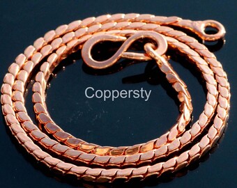 Pure Copper Chunky Chain Bracelet, Antique Finish, 2 mm