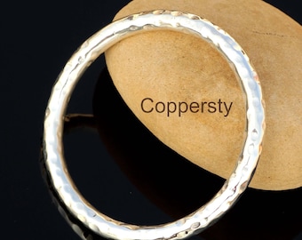 Hammered 925 Silver Bangle | Textured Sterling Silver Bracelet | Handmade Minimalist Jewelry Gift Christmas