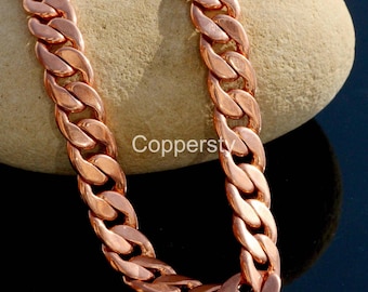 Pure Copper Chain, Copper Bracelet, Antique Finish, Thick 8mm Chunky Jewelry, Necklace, New Year Gift 2026