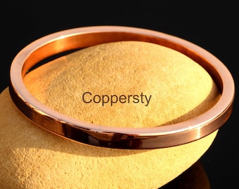 Minimalist Hammered Copper Bangle: Handmade Stacking Bracelet , Christmas  gift,