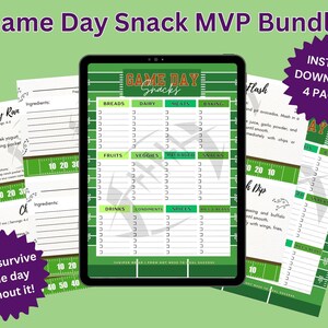 Game Day Recipe Card Template: Football Party Planner (PDF Download)